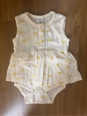 kate quinn Cream Sleeveless Ruffle Bodysuit with Yellow Bee Print